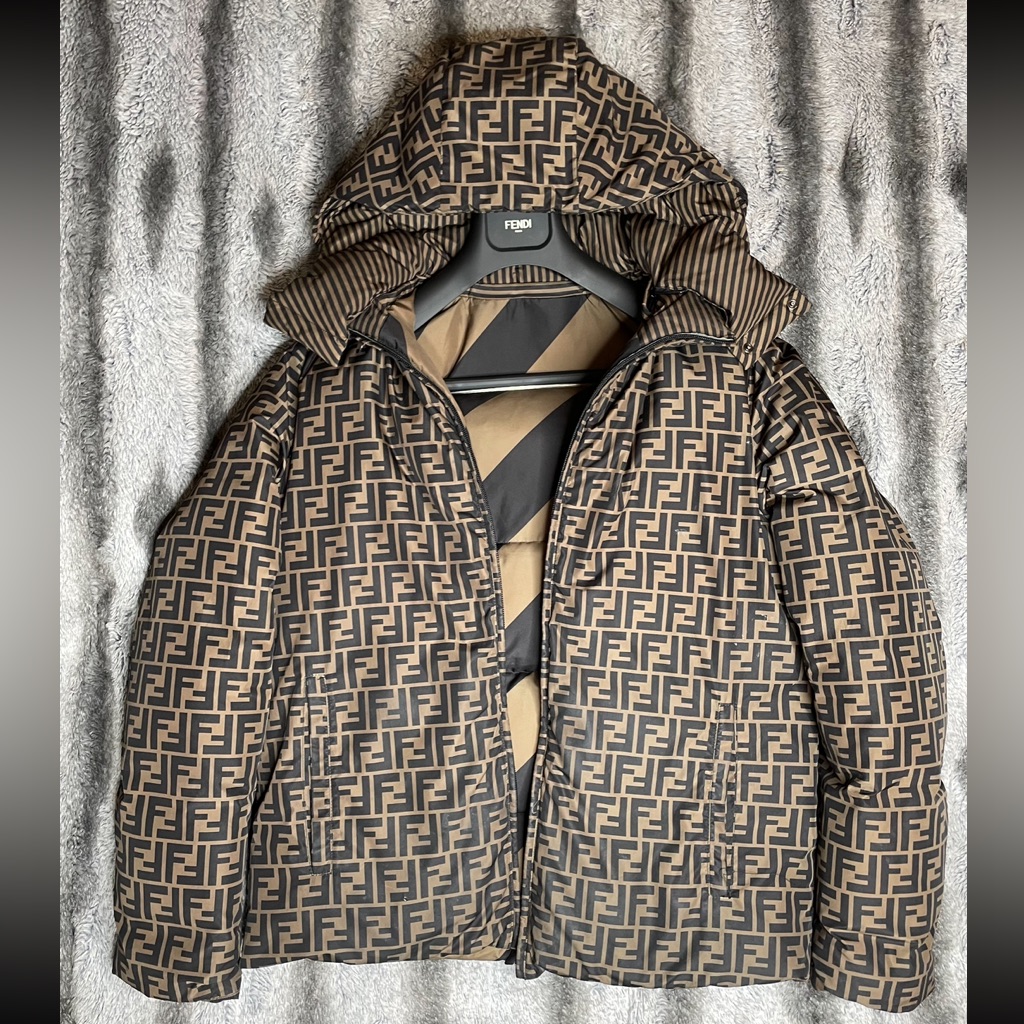 Brown Nylon Down Jacket
